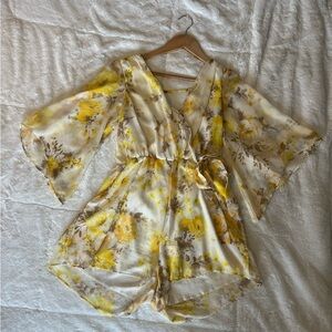 Charlotte Russe yellow floral romper